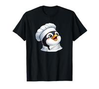 Happy Cartoon Penguin Chef Cooking in Kitchen T-Shirt