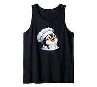 Happy Cartoon Penguin Chef Cooking in Kitchen Tank Top