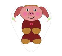 Happy cartoon pig guitar pick set, 3 different thicknesses, 12 pieces for a variety of instruments