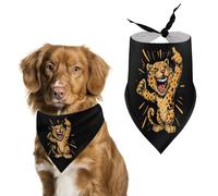 Happy Cheetah Dog Bandana Puppy Cat Scarfs Bibs Washable Triangle Kerchief Pet Gifts