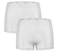 Happy Cherry 2 Pieces Girls Sparkle Dance Short High Elastic Gymnastics Bottom Shorts Training Dancing Class Silver 5-6 Years