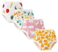 Happy Cherry 4pcs Baby Washable Potty Training Pants, Toddler Waterproof Absorbent Cotton Underwear Cartoon S/0-6 Months Pink
