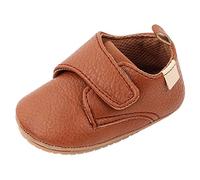 Happy Cherry Baby First Walking Shoes Newborn Infant Cute Sneakers Toddlers PU Leather Anti-Slip Soft Rubber Sole Shoes Brown