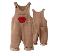 Happy Cherry Baby Girl Dungarees Overalls Toddler Boys One Piece Button Bib Pants with Adjustable Braces Infant Spring Summer Fall Clothing 2-3 Years