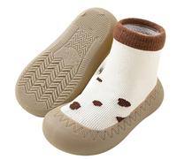 Happy Cherry - Baby Toddler Boys Girls Slippers Socks First Walking Shoes Anti Non Slip Floor Socks Newborn Breathable Cotton Grip Socks Infant for 24-30 Months with Rubber Sole Home Shoes