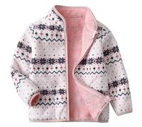 Happy Cherry - Baby Toddler Fleece Lined Sherpa Jacket Kids Boy Girl Warm Fuzzy Cute Outfit Zip Up Long Sleeve Cardigan Outwear for Winter Fall Spring Clothes Child 1-10 Years