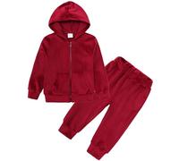 Happy Cherry - Boy Girl Hoodie Sweatshirt Pants 2 Pieces Tracksuit Joggers Bottoms Sets Pullover Hooded Top Cotton Trousers Sweatpant Kids Activewear Sports Suit Casual Outfit for 1-7 Years