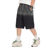 Happy Cherry Boys Elasticated Denim Shorts Soft Bermuda Jean Jorts Baggy Fit for School Weekend Play Lightweight Summer Trousers for Active Kids 13-14 Years Grey-Black