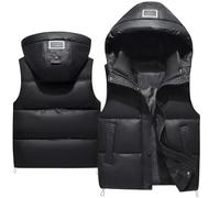 Happy Cherry Boys Gilets Puffer Vest Stylish Parka Jacket Water Resistant Kids Winter Down Vest Sleeveless Warm Windproof Black 10-11Years