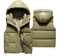 Happy Cherry Boys Winter Coats Sleeveless Down Jacket Toddler Gilets Warm Vest Hooded Puffer Vest Boy Girls Winter Coat 150