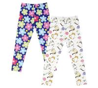 Happy Cherry Girls 2 Pack Leggings Multicolour Animal Print Sports Casual Milk Silk Light Comfort Sleeping Leggings 9-10 Years