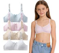 Happy Cherry Girls First Bra Soft Comfortable Sports Bras Sweet Printed Crop Top Training Underwear 10-12Y