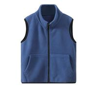 Happy Cherry Girls' Gilets Unisex Kid's Fleece Vest Stand-Up Collar Warm Jacket Sleeveless Outerwear with Pocket Autumn Winter Outdoor top 150 CM