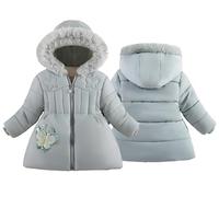 Happy Cherry Girls Lightweight Coats Windproof Baby Winter Zip Jacket Solid Winter Fleece Jacket Toddlers Warm Padded Outerwear with Pockets for Girl Matcha 100