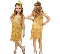 Happy Cherry - Girls Sequins Dance Outfit Kids Dancewear Sleeveless Tassel Dress Latin Tango Dance Costume Carnaval Party Fancy Jazz Bally Cheerleaders Gymnastics Silver for 7-9 Years