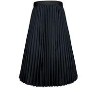 Happy Cherry Girls Summer High Waist Midi Skirt - Elegant A-Line With Soft Lining, Solid Color for Children 15-16 Years, Black