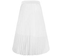 Happy Cherry Girls Summer Pleated Skirt - Casual High Waist Midi A-Line Skirt with Soft Lining - Solid Color for Children 15-16 Years - White