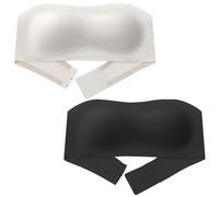 Happy Cherry Girls Training Bra Cami Teen Bras Adjustable Seamless Bralette Comfort Breathable Supportive Underwear with Removable Shoulder Strap Black+White L 36/80