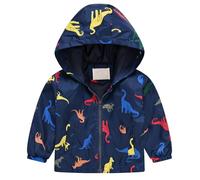 Happy Cherry Jacket Hooded Toddler Windbreaker Hooded Kids Baby Zip Windproof Long Sleeve Coat Outwear Cartoons Boys Girls 120