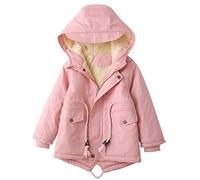 Happy Cherry Kid's Autumn Winter Thick Zipper Coats Outerwear Clothes Girls Boys Warm Hooded Jackets Pink 7-8 Years