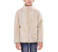 Happy Cherry Kids Teddy Fleece Jacket Zip Up Sherpa Warm Coats Autumn Winter Fluffy Solid Stand Up Collar Outerwear with Pockets 14-15 Years