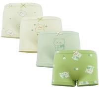 Happy Cherry- Kids Underwear Little Girls' Knickers 4 Pack Cotton Soft Underpants Baby Toddler Girls Cartoon Boxer Briefs Shorts Comfy Children Panties Breathable for 2-10 Years