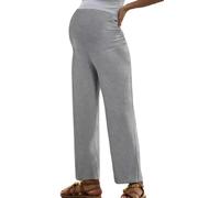 Happy Cherry Maternity Lounge Pants Over The Belly Pregnancy Trousers Elastic Waist Maternity Clothes Sweatpants Solid Color Palazzo Trousers L Light Grey
