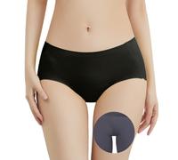 Happy Cherry No Show Camel Toe Hider Pants for Women Essential Quick Dry Bikini Style Underwear Solid Hipster Panties Underpants Black L