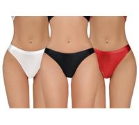 Happy Cherry Sexy Invisible Shiny Oily Thongs for Women Stretch Low Waist Light Weight Bikinis Glossy Elastic Breathable Tangas Black White Red XS