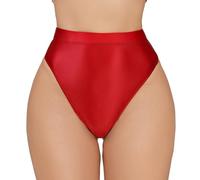 Happy Cherry Sexy Seamless G-Strings for Women Soft Silky High Waist Intimates Panties Elastic Invisible Bikini Style Underwear Red XL