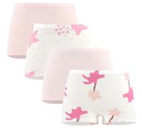 Happy Cherry Teen Girls' Pastel Stretch Underpants Fruits Printed Soft High Waist Knickers Elastic Cute Intimates Knit Short Underwear White 140
