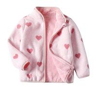 Happy Cherry - Toddler Boy Girl Sherpa Jacket Kids Baby Fleece Casual Outfits Children Warm Coat Cute Colorful Outwear for Fall Winter Spring Thick Clothes 1-10 years with Pocket