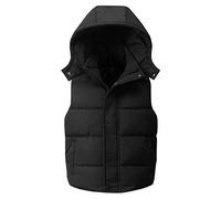 Happy Cherry Toddler Boys Winter Waistcoat Thermal Warm Eiderdown Cotton Puffer Padded Vest Sleeveless Outfit 7-8T Black