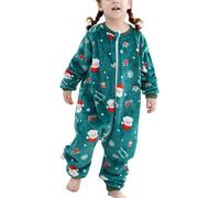 Happy Cherry Toddler Fleece Sleepsuit Autumn Winter Pajamas 2-3 years One Piece Zip Up Babygrows Green