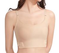 Happy Cherry Trans Lesbian Binder for Women Tomboy Chest Binder Elastic Breathable Sports Ultra-Thin Removable Pads Bra Corset Vest Slim Fit Tank Top Flesh Tone XXL