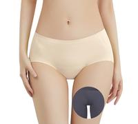 Happy Cherry Women Camel Toe Concealer Briefs Ladies Ice Silky Underwear Stretch Light Weight Bikini Breathable Cheeky Gym Knickers Flesh S