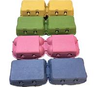 HAPPY CHICKENS 64 X NEW 1/2 DOZ 4 Mixed Colours 'Flat TOP' Egg Boxes for MED-Large Eggs