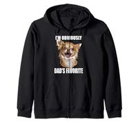 Happy Chihuahua Dad Long Hair Chiwawa Dad The Dog Father Zip Hoodie