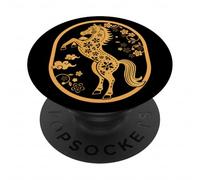 Happy Chinese New Year Art 2026 Oval Year of the Horse PopSockets Adhesive PopGrip