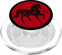 Happy Chinese New Year Art 2026 Red Round Year of the Horse PopSockets PopGrip for MagSafe