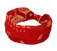 Happy Chinese New Year Women's Wide Hairbands, Soft Turban Headband, Non Slip Head Wraps, Elastic Sweat Yoga Workout Headband Cross Knotted Hairwrap Bandana