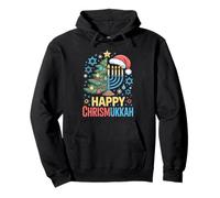 Happy Chrismukkah Holiday Christmas and Hanukkah symbols Pullover Hoodie