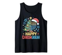 Happy Chrismukkah Holiday Christmas and Hanukkah Symbols Tank Top