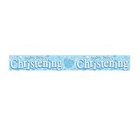 HAPPY CHRISTENING BANNER BLUE BOY