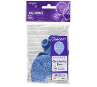 Happy Christening Blue Latex Balloons 11"/27.5cm - /6
