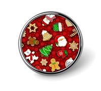Happy Christmas Badge,Comfort Light in Weight Round Emblem Cute Funny Decor Brooch Smooth Does Not Fade Badges for Hats Jackets Coat Shirt