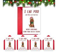 Happy Christmas Card Envelopes Included Keepsake | Funny Dog Christmas Paper Greeting Cards for Mother Friends Pet Lovers Mantel Bookshelf Nightstand