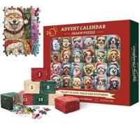 Happy Christmas Cats Advent Calendar Jigsaw Puzzle,Puzzle Advent Calendar 2024,Christmas Puzzle for Adults 1000 Pieces,Christmas Countdown Calendar 24 Days Jigsaw Puzzles,Gifts for Adults and Kids(Dog