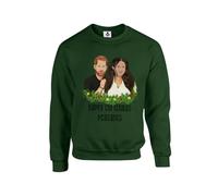 Happy christmas peasants, meme novelty iconic trendy tv xmas festive Unisex Funny Adults Sweatshirt Jumper Forest Green