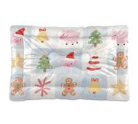 Happy Christmas Pink Pig Washable Dog Bed Mat Soft Anti-Slip Pet Mat for Large Jumbo Medium Small Dogs 36" x 24"
